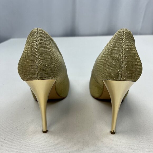 RSVP Womens Gold Glitter Stiletto High Heels Pointed Toe Slip On Size 8.5W - Picture 5 of 8